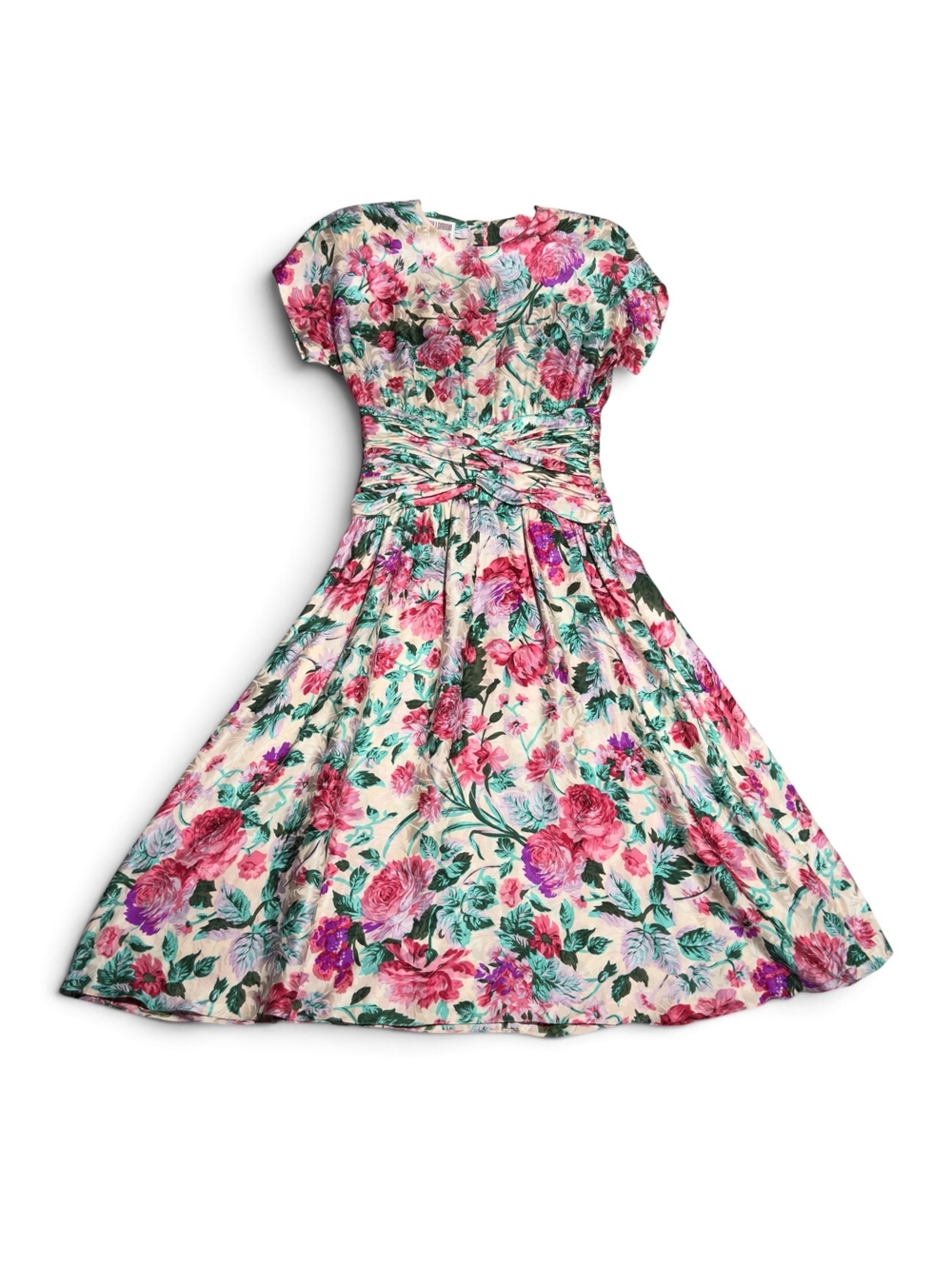 Vintage Maggy London Floral Silk Dress Size 10